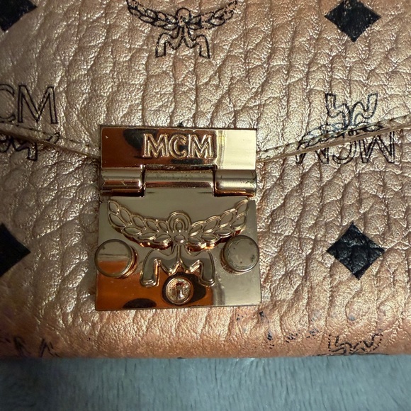 MCM Rose Gold Metallic Visetos Long Wallet main image 0
